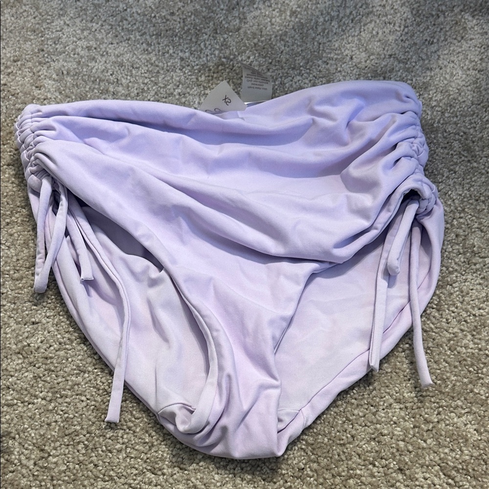 Lavender Ruched Bikini Bottom
